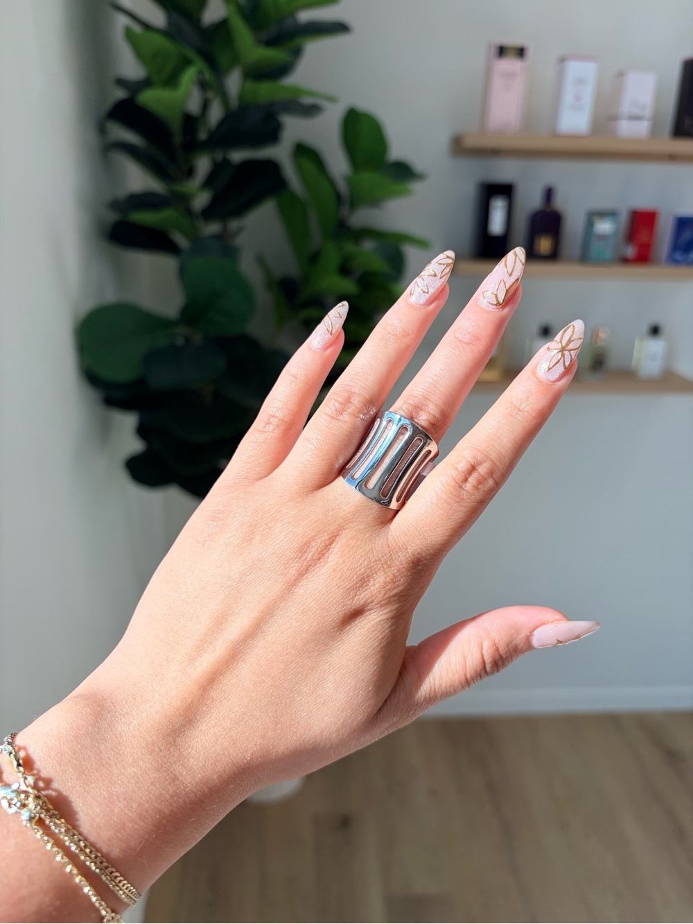 Modern Sculpted Silver Band Ring - Women Jewelry Rings